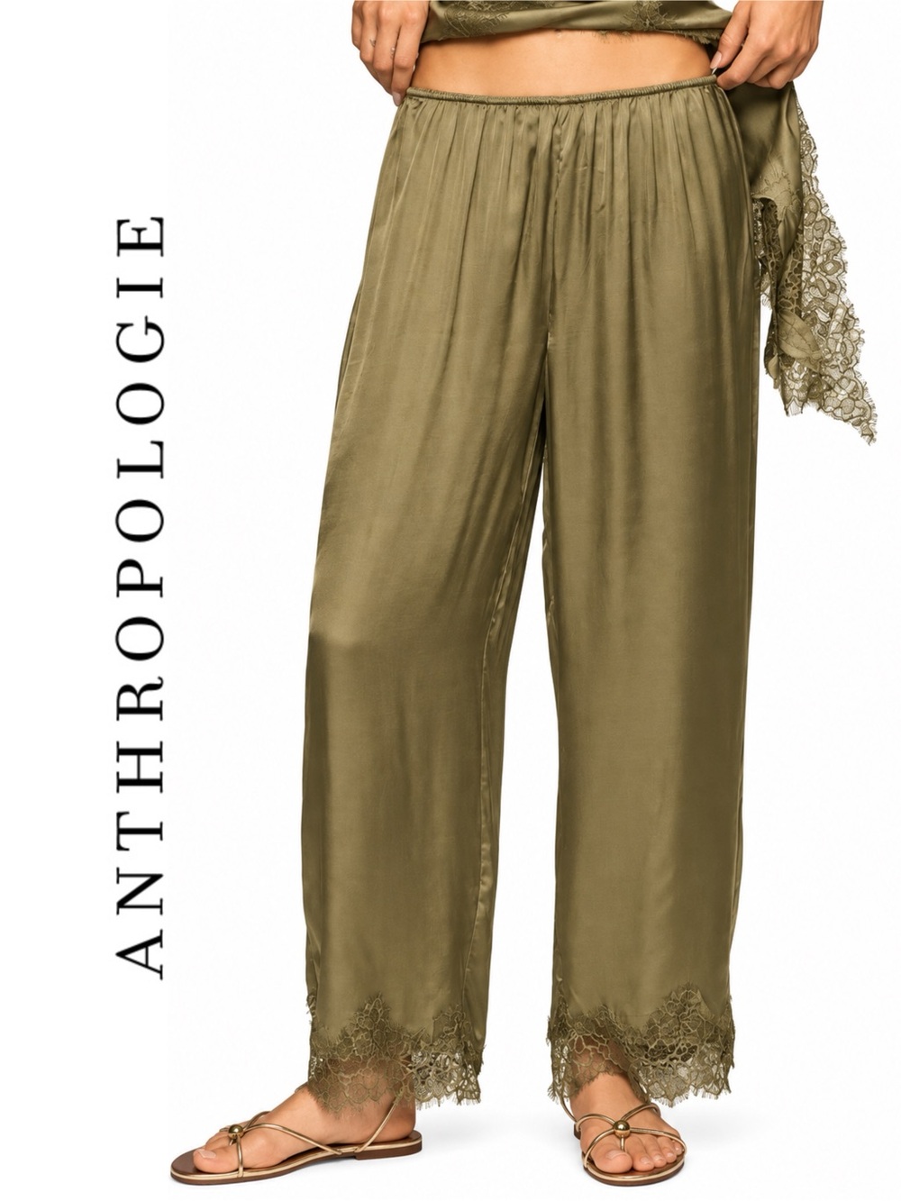 Anthropologie LyreBird Heirloom Lace Wide-Leg Pants